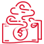 Money going into smoke icon